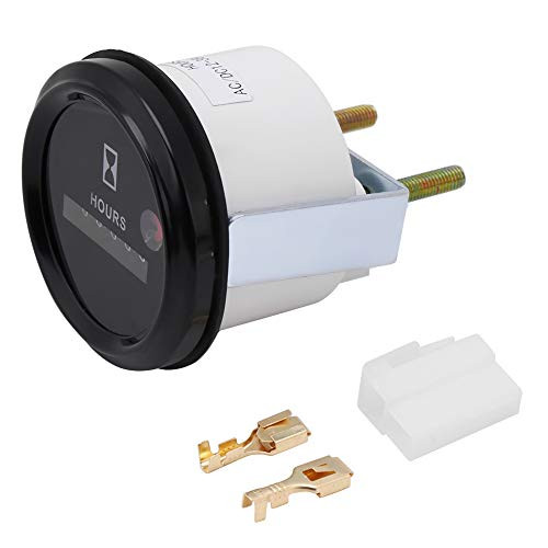 Hour Meter Gauge 12-36V DC AC 6 Digit Accurate Round Quartz Hour Meter Gauge Tester for Boat Car Truck Engine