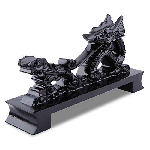Sword Stand Black Chinese Dragon Shaped Wooden Sword Holder Ninja Samurai Katana Master Sword Knife Wakizashi Display Holder 30-60 cm