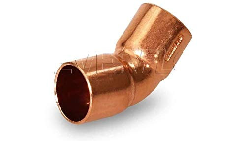 EVERFLOW CCLF0012 45 Degree C X C Copper Short Radius 45 Elbow Fitting W/solder Cups, 1/2" (25 PACK)