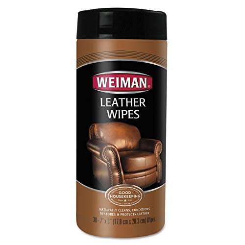 Weiman 91CT Leather Wipes, 7 x 8, 30/Canister, 4 Canisters/Carton