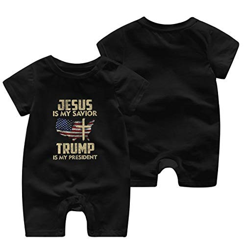 Vintage American Flag Jesus is My Savior Trump is My President Baby Short Sleeve Jumpsuit Baby Short Shirt Baby Romper Baby Boy Girl Black Vintage American Flag Jesus is My Savior Trump is My President Baby Short Sleeve Jumpsuit Baby Short Shirt Baby Romper Baby Boy Girl Black