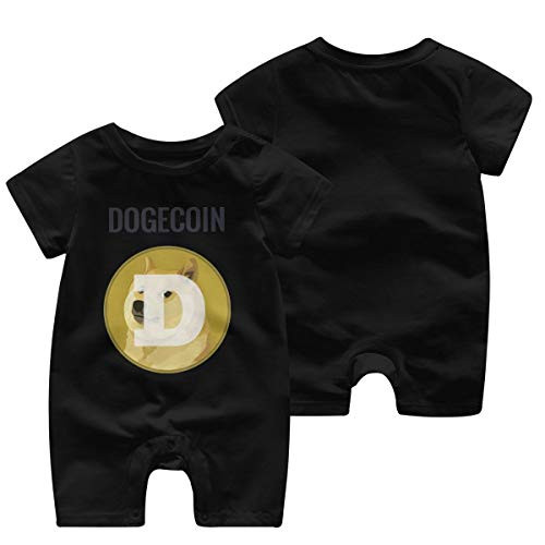 YANFAYUDIAN Millions of Dogecoins Baby Short Sleeve Jumpsuit Baby Short Shirt Baby Romper Black