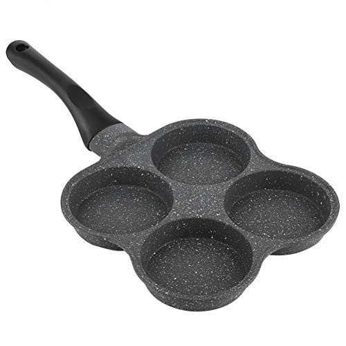Egg Frying Pan, Aluminum 4 Cup Pancake Omelet Eggs Pan, 14.4" Nonstick Frying Pot Breakfast Maker Anti?scalding Egg Cooker Pan Kitchen Utensil