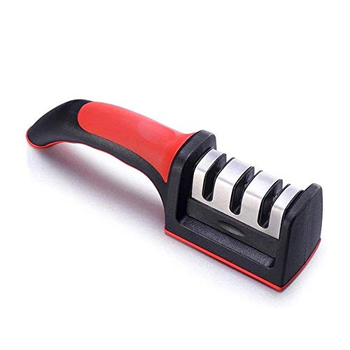 HonVaLons Knife Sharpener-Kitchen Knife Sharpener Chef Knife Sharpener 3 Stage Steel Diamond Ceramic Coated Kitchen Sharpening Tool with Cut Resistant Glove