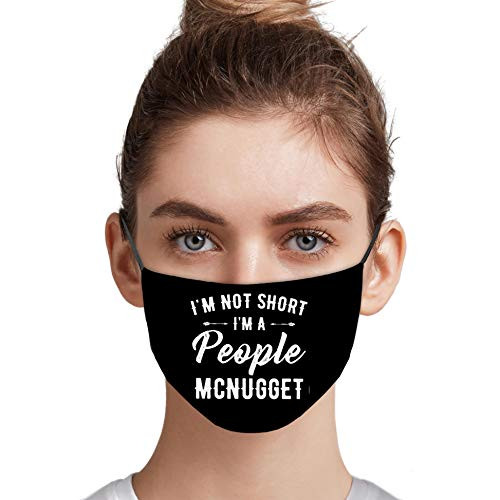 I'm Not Short I'm A People McNugget Face Mask Balaclavas Black I'm Not Short I'm A People McNugget Face Mask Balaclavas Black