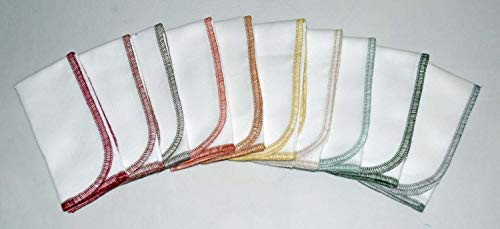 2 Ply 11x12 Inches White Cotton Birdseye Paperless Towel Set of 10 Your Choice Color Edging 2 Ply 11x12 Inches White Cotton Birdseye Paperless Towel Set of 10 Your Choice Color Edging