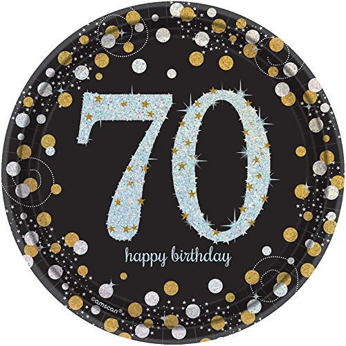 Amscan 541964 Sparkling Celebration 70 Paper Dessert Plates Party Supplies 7" Multicolor