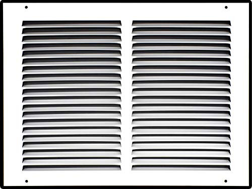 14" X 10" Steel Return Air Grille - HVAC Vent Cover Grill for Sidewall and Ceiling, White - Outer Dimensions: 15.75"W X 11.75"H for 14x10 Duct Opening
