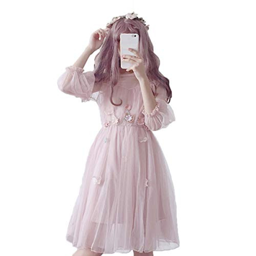 Japanese Lolita Dresses, Sexy Sweet 2 Piece Sets A-Line Flowers Princess Party Dress (Pink) Japanese Lolita Dresses, Sexy Sweet 2 Piece Sets A-Line Flowers Princess Party Dress (Pink)