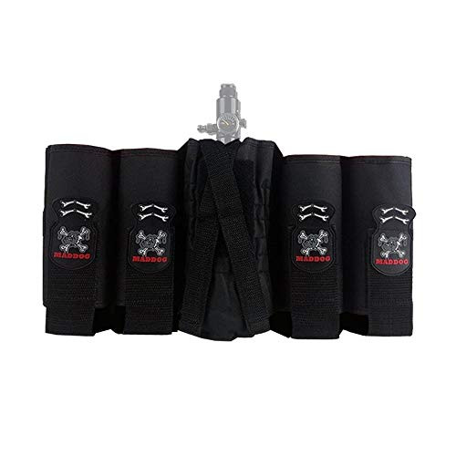 Maddog 4Plus1 Vertical Paintball Harness Pod Holder Belts -Holds 4 Paintball Pods and up to 88ci Tank
