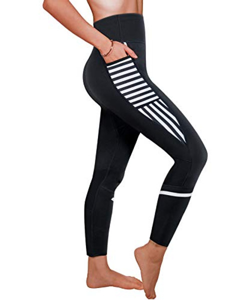 Ursexyly Women Sauna Weight Loss Sweat Pant Fashion Design Slimming Neoprene Hot Body Shaper Leggings (Black Sauna Pant, L)