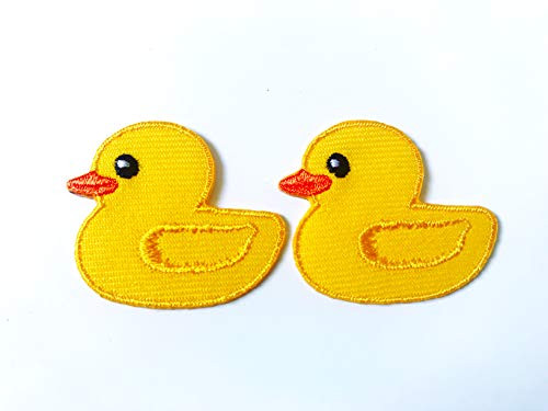 Tyga_Thai Brand Set 2 pcs. Mini Yellow Little Duck Cute Cartoon DIY Sew on Iron on Embroidered Applique Patch Stroe (Iron-Yellow-Little-Duck)