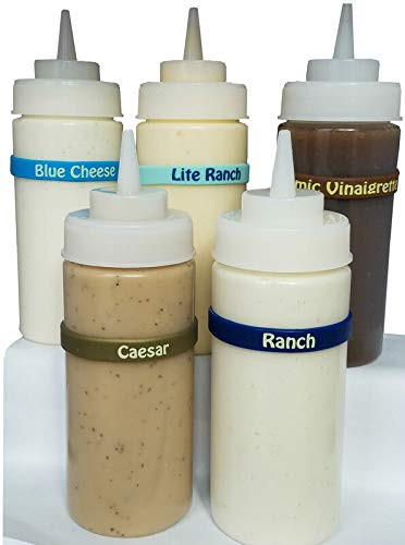Squeeze Bottle Labels: Clearly Identify each Condiment Container: Squeeze Bottle or FIFO: Salad Dressing Labels: Dressings Kit A: 5 Pack Variety