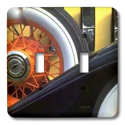 3dRose lsp_16492_2 Vintage Side Tire Double Toggle Switch