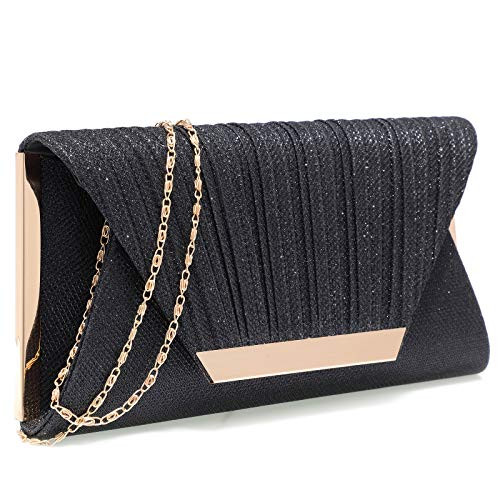 Black clutch purses for women evening bags and clutches for women evening bag purses and handbags evening clutch purse(Black)