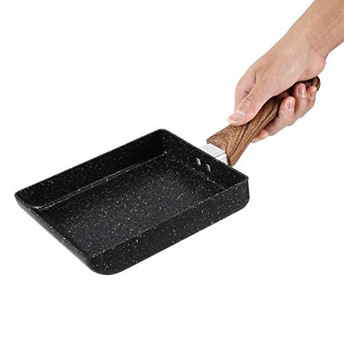 Frying Pan, High?strength Omelette Pan, Aluminum Alloy Rectangular Practical for Kome Kitchen Making Sandwiches