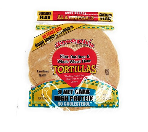 ArtMuseKitsMikash Joseph's Low Carb Tortilla, Flax, Oat Bran  and  Whole Wheat, 8 Inch, 6 Tortillas