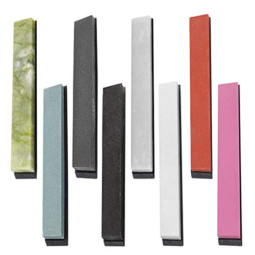 Outivity 8 Pack Sharpening Stone Set,Knife Sharpening Stone Kit,Whetstone with Bases,8 Different Grits for Kitchen Knife,Professional Sharpening System