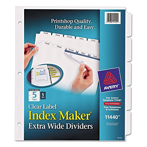AVE11440 - Avery Index Maker Extra-Wide Clear Label Dividers