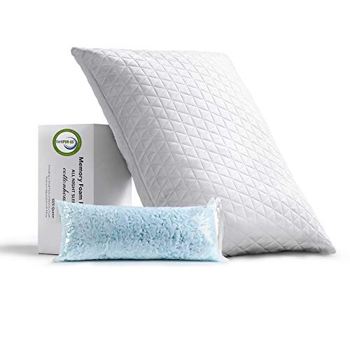 COTTONHOUSE Bed Pillow with Shredded Memory Foam - Adjustable Loft Sleeping Pillow with Cooling Bamboo Washable Zipped Cover Queen Size
COTTONHOUSE Bed Pillow with Shredded Memory Foam - Adjustable Loft Sleeping Pillow with Cooling Bamboo Washable Zipped Cover Queen Size