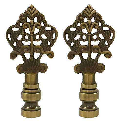 Royal Designs Vintage Key Design 3.25" Lamp Finial for Lamp Shade, Polished Brass