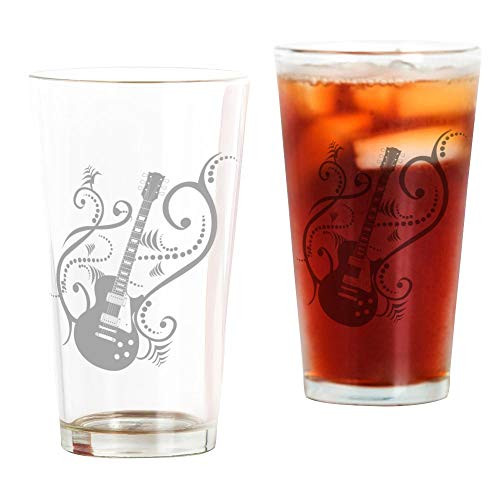 CafePress Retro Guitar Waves Pint Glass Pint Glass, 16 oz. Drinking Glass