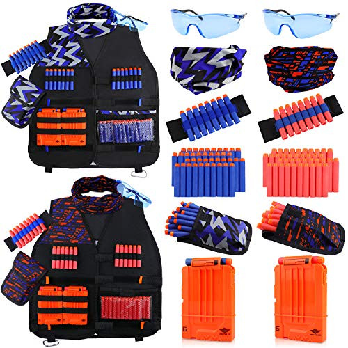 UWANTME 2 Pack Kids Tactical Vest Kit for Nerf Guns N-Strike Elite Series for Boys Girls