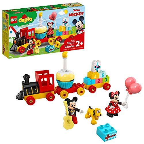 LEGO DUPLO Disney Mickey  and  Minnie Birthday Train 10941 Kids Birthday Number Train  Learning and Building Playset, New 2021 (22 Pieces)