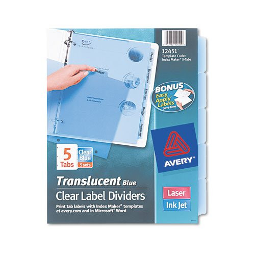 AVE12451 - Avery Index Maker Clear Label Punched Dividers
