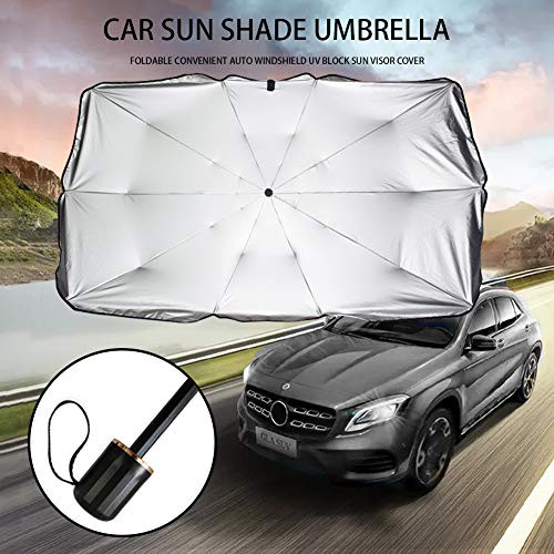 Car Windshield Sun Shade Foldable Umbrella - Car Sun Shade for Windshield for Car Front Window, Easy to Store and Use, UV Block Sunshade for Car Windshield, Fits Most SUV Sedans, 57 x 31 inch(Large) Car Windshield Sun Shade Foldable Umbrella - Car Sun Shade for Windshield for Car Front Window, Easy to Store and Use, UV Block Sunshade for Car Windshield, Fits Most SUV Sedans, 57 x 31 inch(Large)