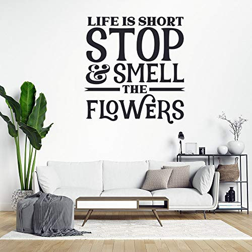 Life is Short Stop Wall Decals Quotes Inspirational Wall Art Decor Stickers Vinyl Removable Wall Murals for Living Room Bedroom Kids Rooms