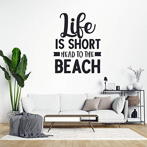 Life is Short Head to Wall Decals Quotes Inspirational Wall Art Decor Stickers Vinyl Removable Wall Murals for Living Room Bedroom Kids Rooms