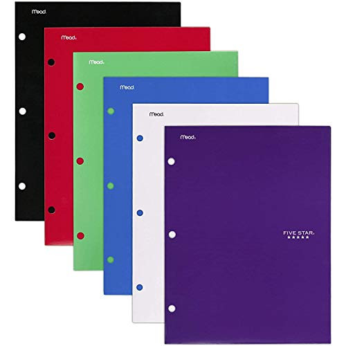4 Pocket Folders, 2 Pocket Folders Plus 2 Additional Pockets, 6 Pack - Assorted Colors