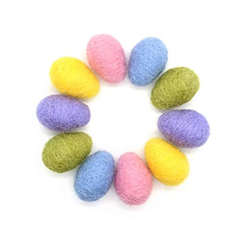 Felted Eggs, Set of 10 Small Pastel Wool Needle Felted Easter Eggs