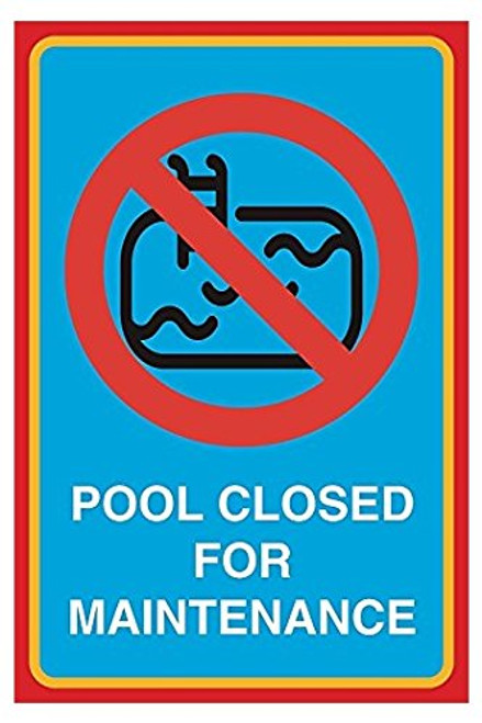 Pool Closed for Maintenance Print Picture Pool Swimming Water Large Public Safety Notice Sticker Sign for Business Wall Window Any Smooth Surface