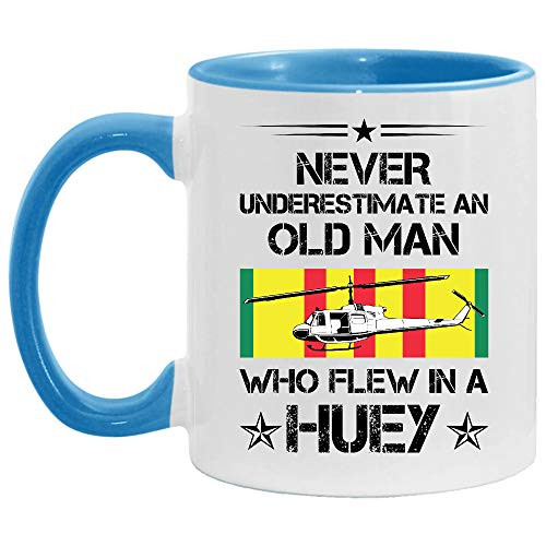 Vietnam Veteran Vet Huey Helicopter Accent Mugs