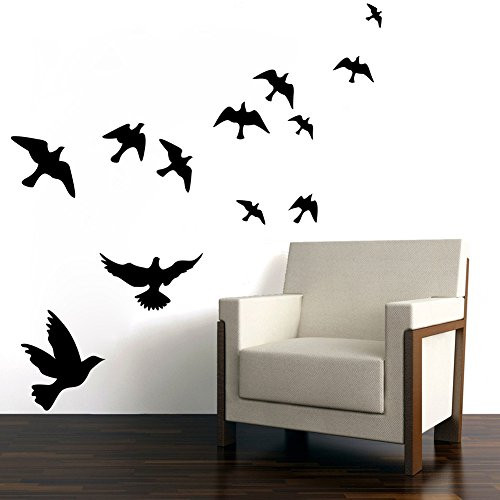 Flying Birds Wall Decals-Vinyl Wall Art Birds Wall Sticker Mural Decal Art Wall Decor (Black Birds) Flying Birds Wall Decals-Vinyl Wall Art Birds Wall Sticker Mural Decal Art Wall Decor (Black Birds)