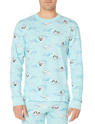 Moon and Back by Hanna Andersson Women's/Men's 100 percent Organic Cotton Family Matching Holiday Long Sleeve Pajama Top, Penguin Print, Extra Large