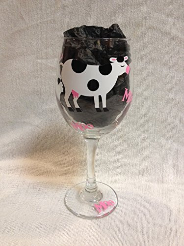 Cow Wine Glass, Cow lover wine glass, wine glass gift, Moo wine glass