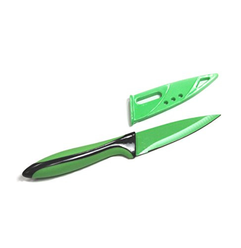Chef Craft 3 1/2 Paring Knife with Sheath, Green/Black