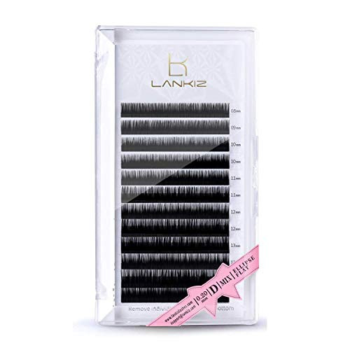 LANKIZ Ellipse Eyelash Extensions 0.2mm D Curl 12mm Flat Eyelash Extension Light Lashes Mink Individual Eyelashes Extension Mink False Lashes Supplies for Salon