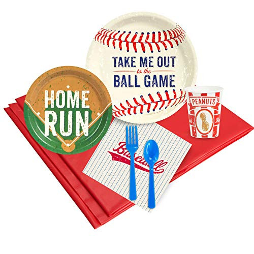 Baseball Time Childrens Birthday Party Supplies - Tableware Party Pack (24)