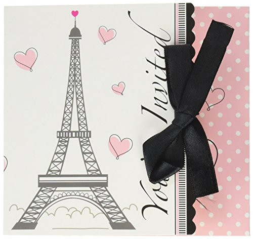 Creative Converting 895584 Paris Party Invitations, 4.5 x 5-Inches, Multicolor