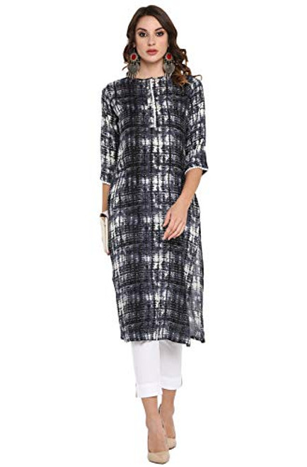 Janasya Women's Blue Cotton Kurta with Pant (SET153-KR-NP-XXXL)