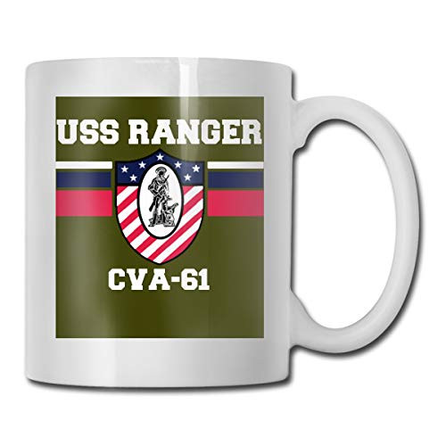 USS Ranger CVA-61 Ultra White Ceramic Funny Coffee Mug Short Mug Mark Mug Unique Coffee Oz Coffee Mug