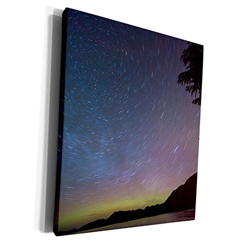 3dRose Danita Delimont - Stars - AK, Ketchikan. Northern Lights glow on horizon with star trails. - Museum Grade Canvas Wrap (cw_278429_1)