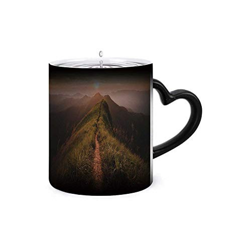 The way of climax.Mountain slope have a for walk.is sunset.,Color Changing Mug-Add Hot Liquid ,Funny Coffee Ceramics Mug-Creative Gift Choice 11oz