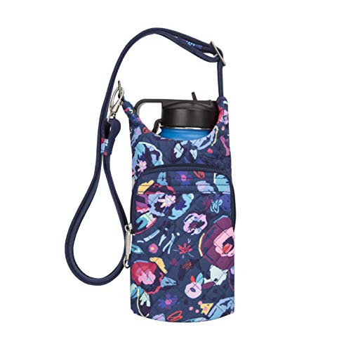 Travelon Women's Anti-Theft Boho Water Bottle Tote Bag, Mod Floral, 10 x 4 diameter