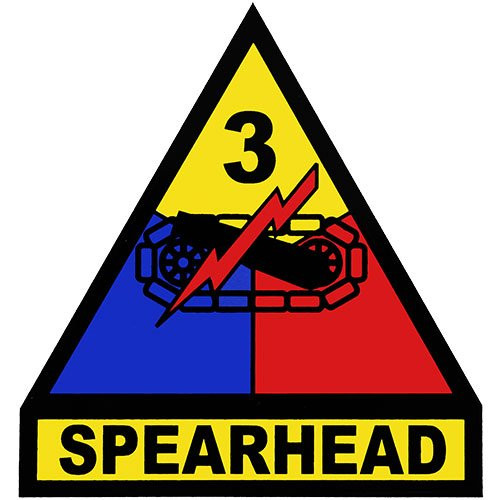 U.S. Army 3rd Armored Division (Spearhead) Clear Decal