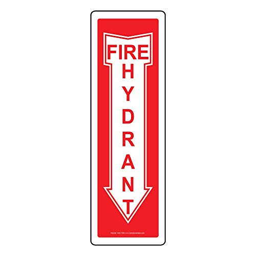 Fire Hydrant Glow-in-Dark Sign, 18x4 in. Plastic for Fire Safety/Equipment by ComplianceSigns